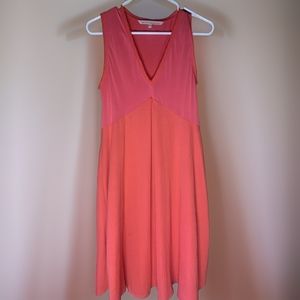 Rachel Roy Funky Red Sleeveless V Cut Dress Size Large